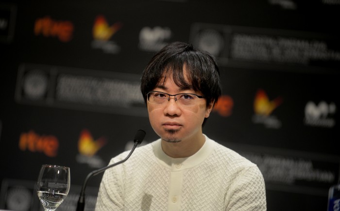 Japanese director Makoto Shinkai takes part in a news conference to promote the animated film 'Your Name' at the San Sebastian Film Festival