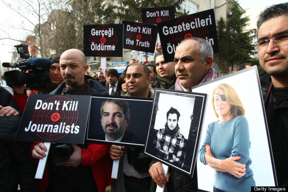 Turkish journalists in Ankara, on Februa