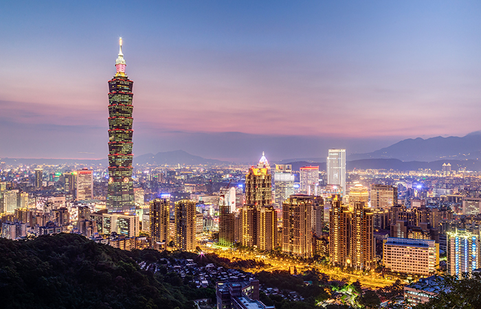 Taipei, Taiwan - circa August 2015: Taipei 101 or Taipei WTC tow