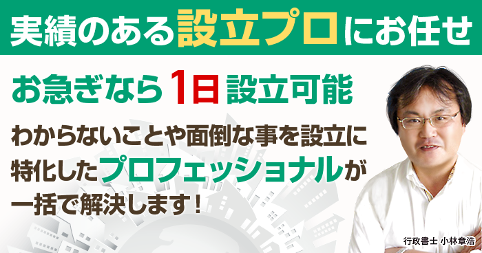 実績のある設立プロにお任せ